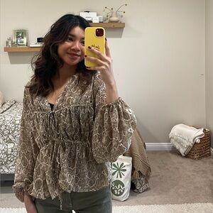 ASOS Beige Snake Print Blouse